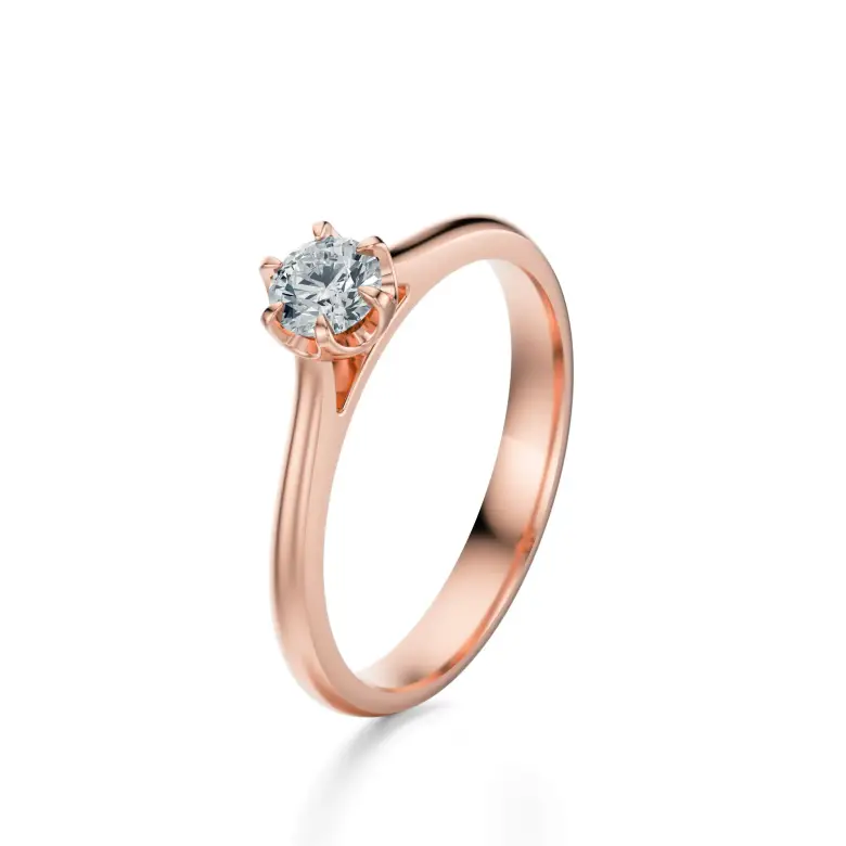 Pierścionek z diamentem różowe złoto AJPZ_007